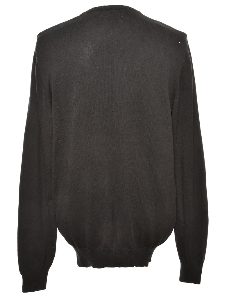 Colour Block Black & Blue Jumper - XXL