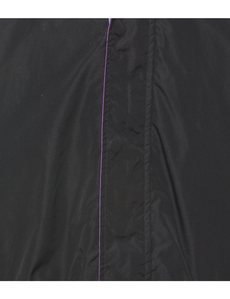 Columbia Black & Purple Contrast Zip-Front Nylon Jacket - XL