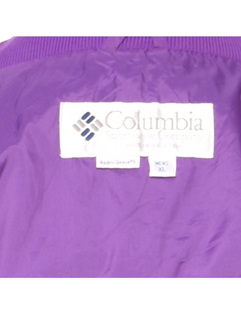 Columbia Black & Purple Contrast Zip-Front Nylon Jacket - XL