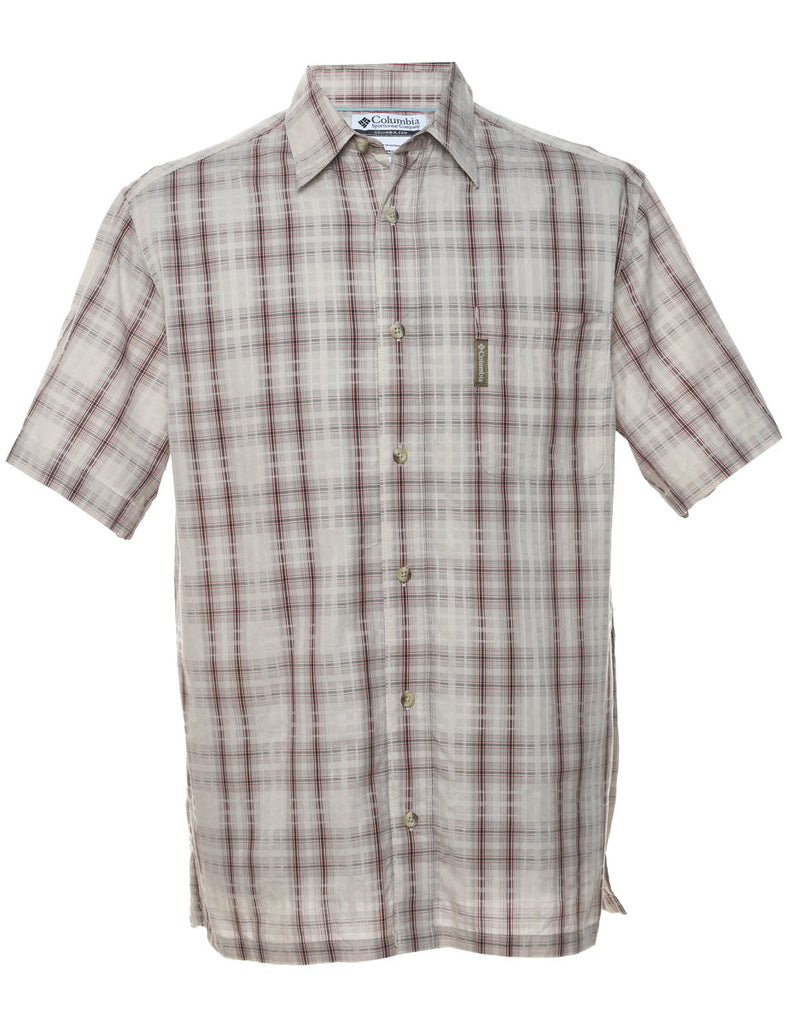 Columbia Checked Brown & Off-White Shirt - M