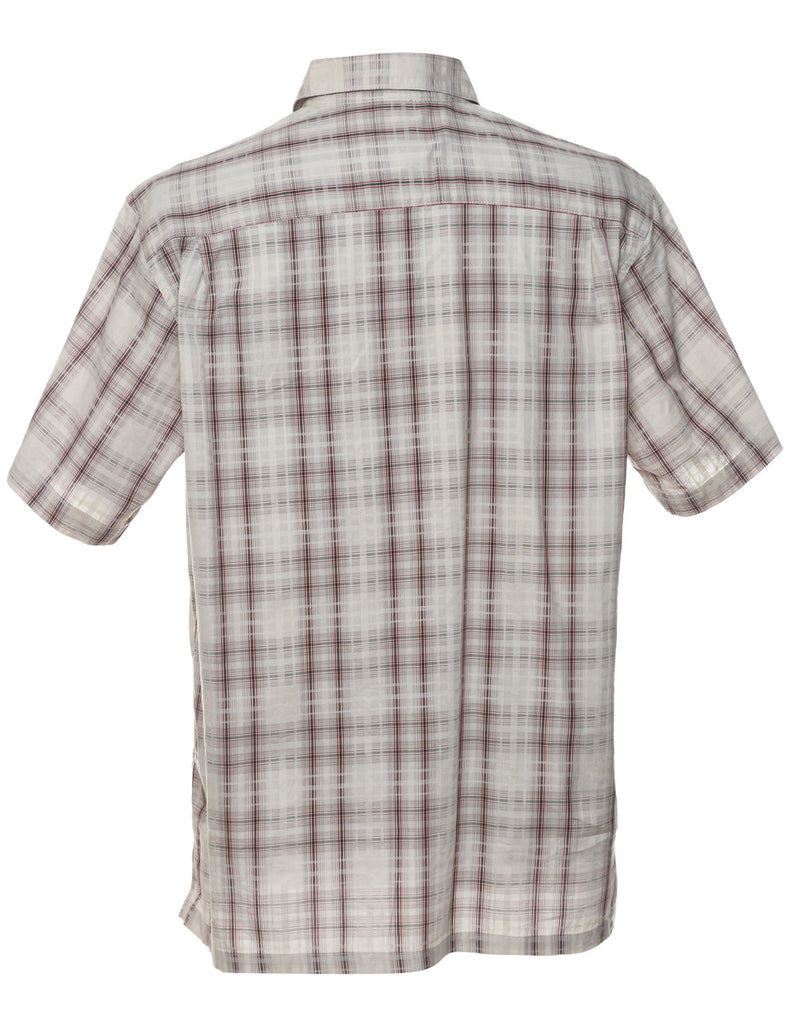 Columbia Checked Brown & Off-White Shirt - M