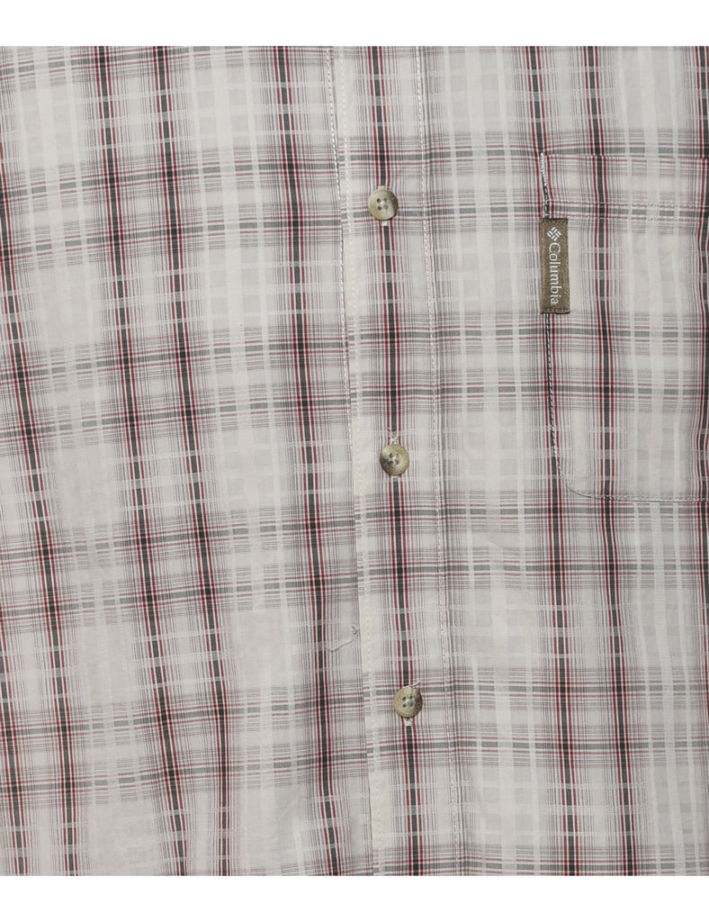 Columbia Checked Brown & Off-White Shirt - M