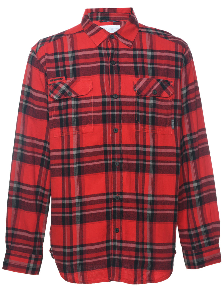 Columbia Checked Red Flannel Shirt - M