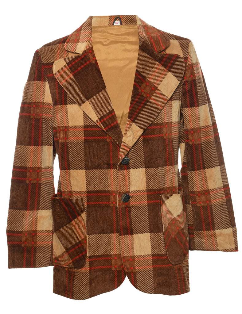 Corduroy Checked Blazer - L