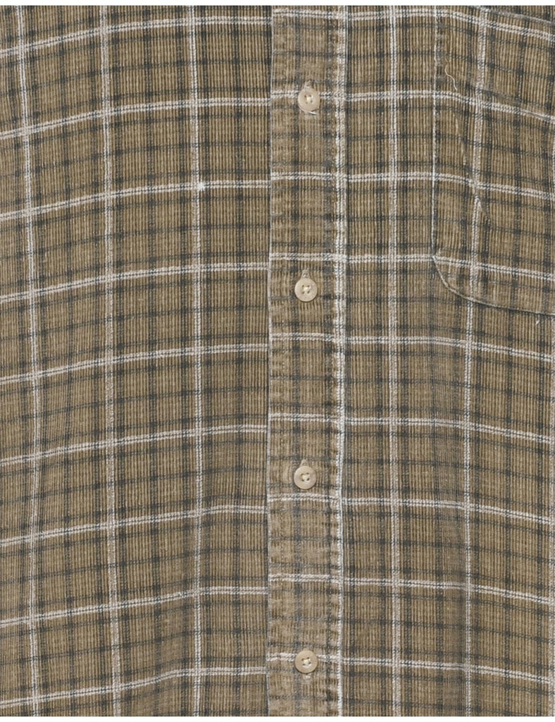 Corduroy Checked Shirt - L