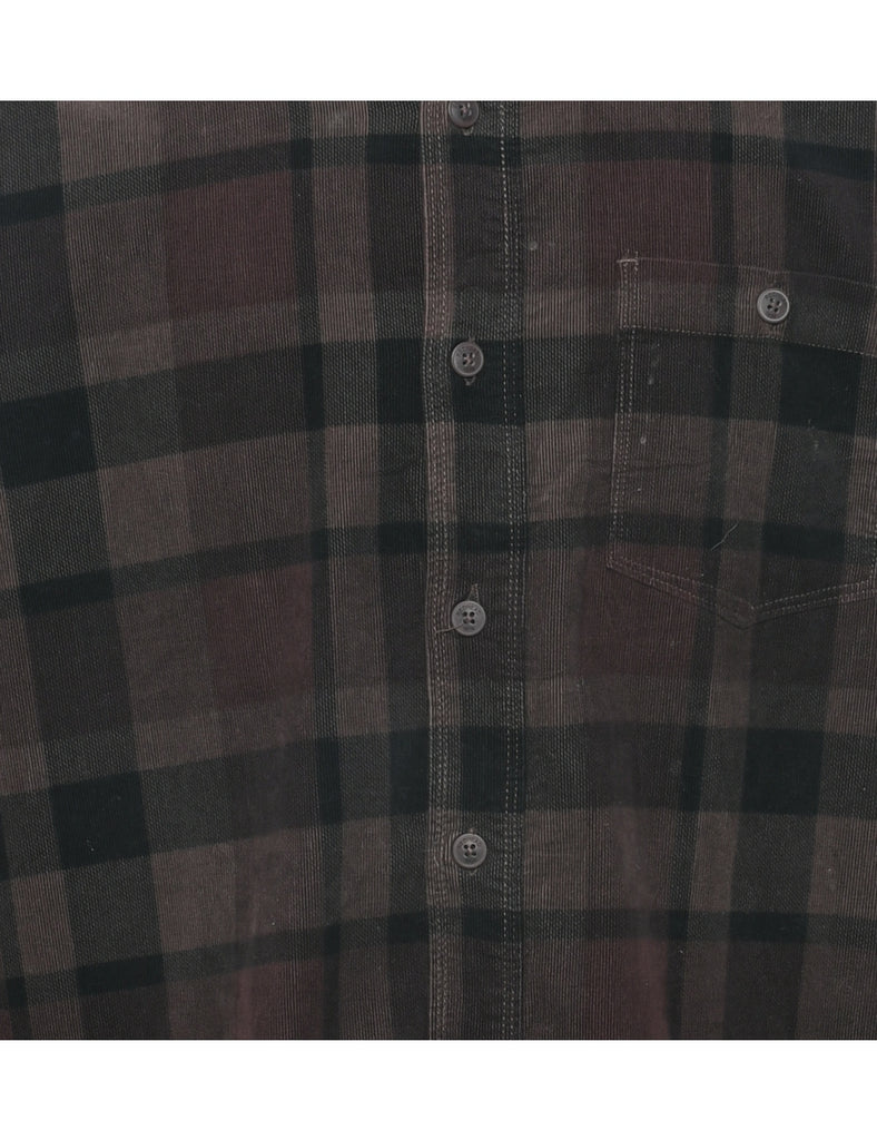 Corduroy Checked Shirt - L