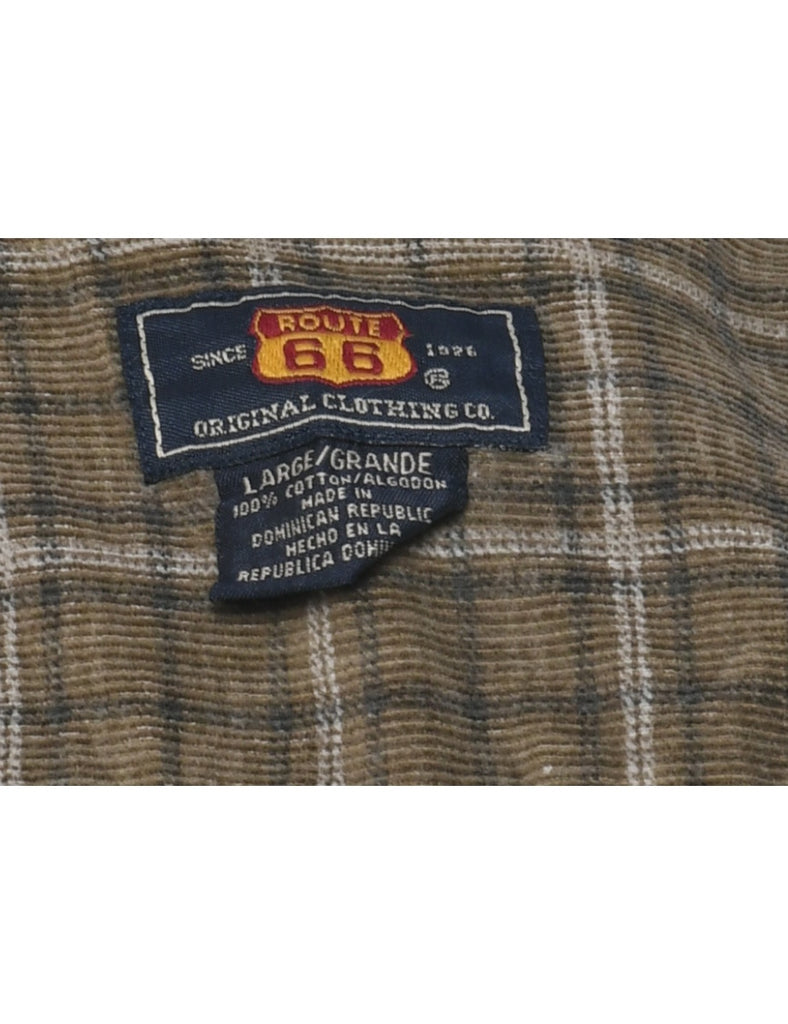 Corduroy Checked Shirt - L