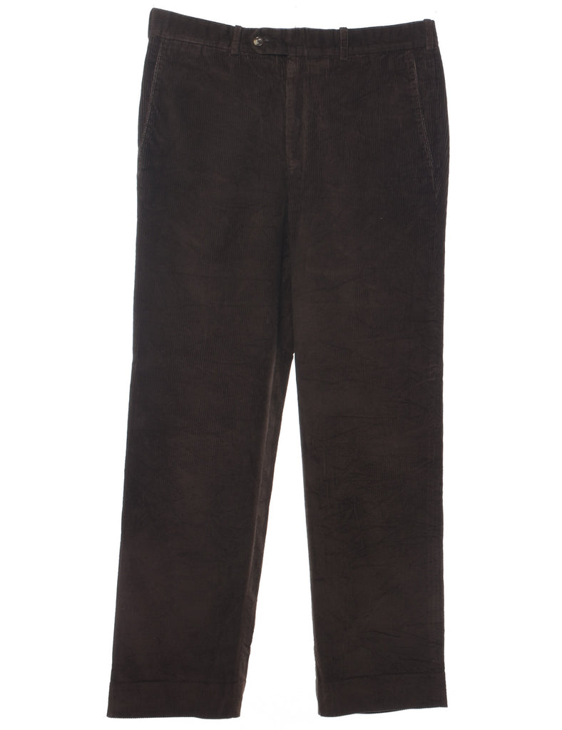 Corduroy Dark Brown Trousers - W32 L30