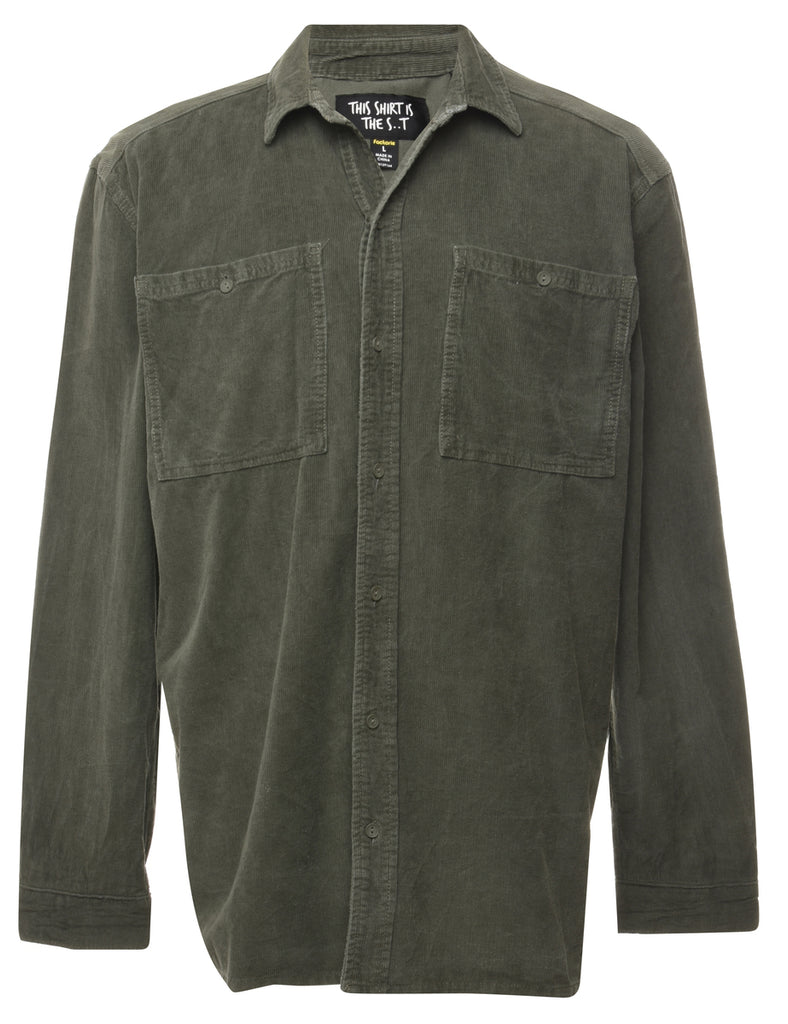 Corduroy Olive Green Shirt - L
