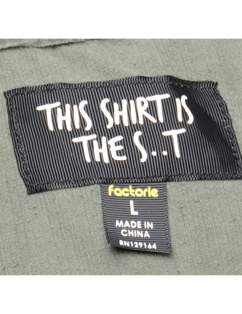 Corduroy Olive Green Shirt - L