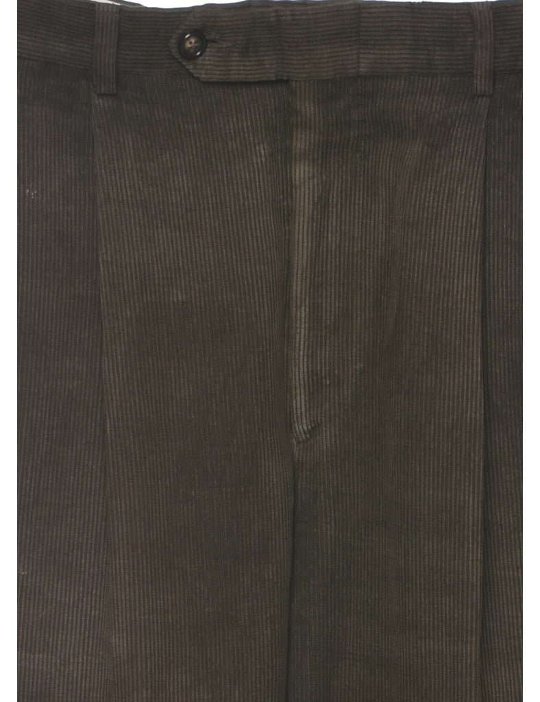 Corduroy Olive Green Trousers - W33 L32