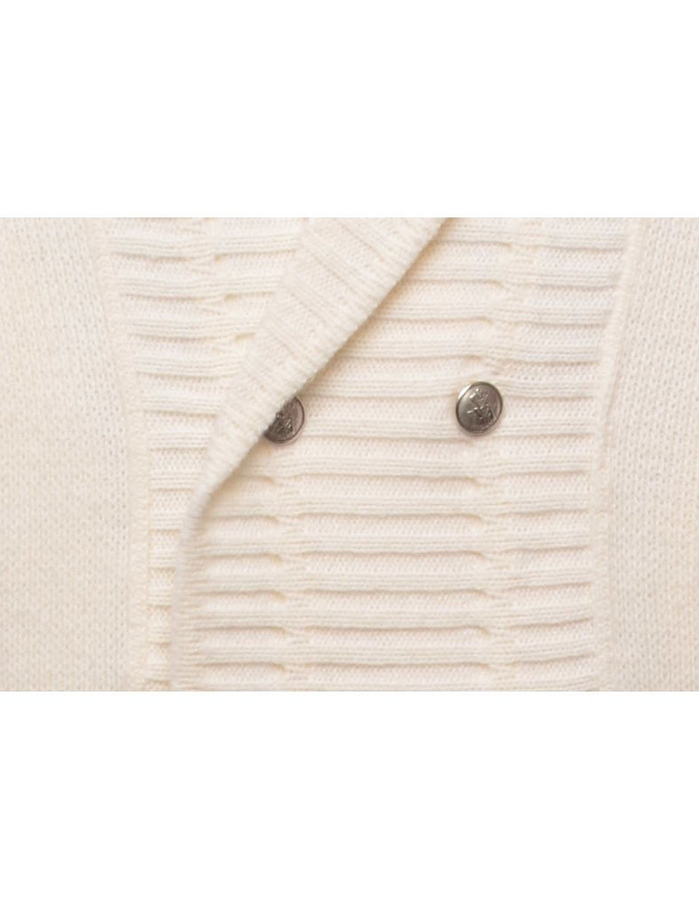 Cream Long Sleeved Cardigan - L