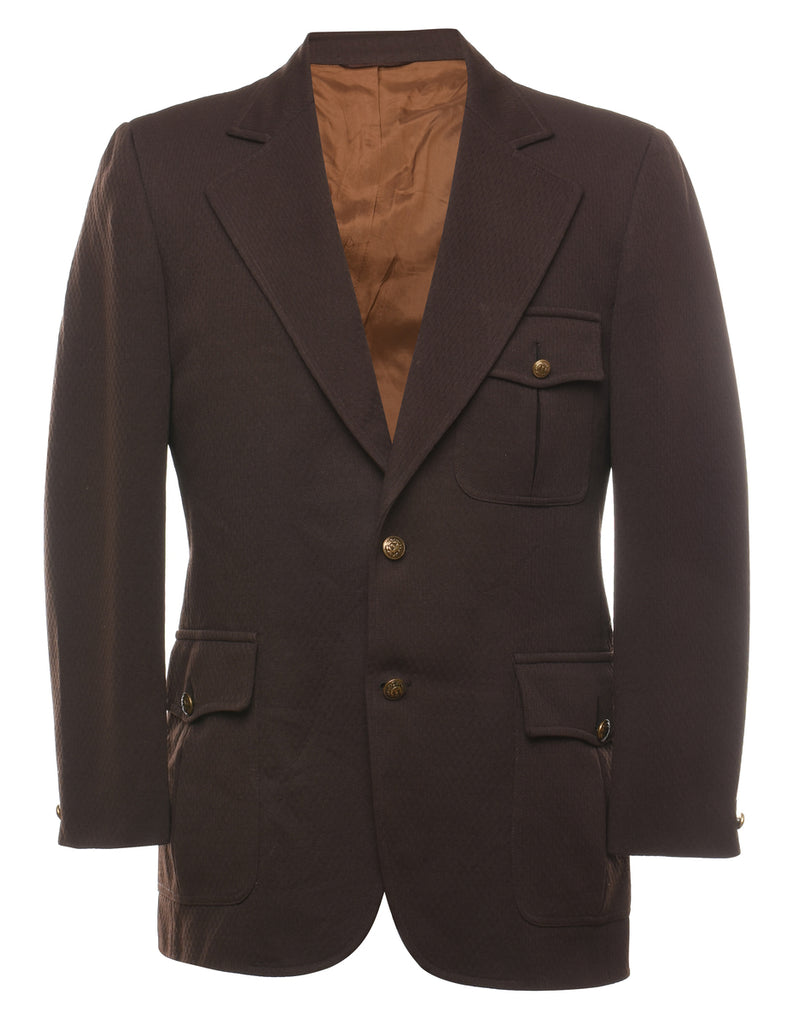 Dark Brown & Bronze Contrast Vintage Blazer - M
