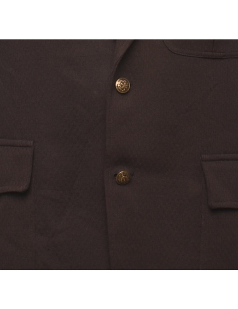 Dark Brown & Bronze Contrast Vintage Blazer - M