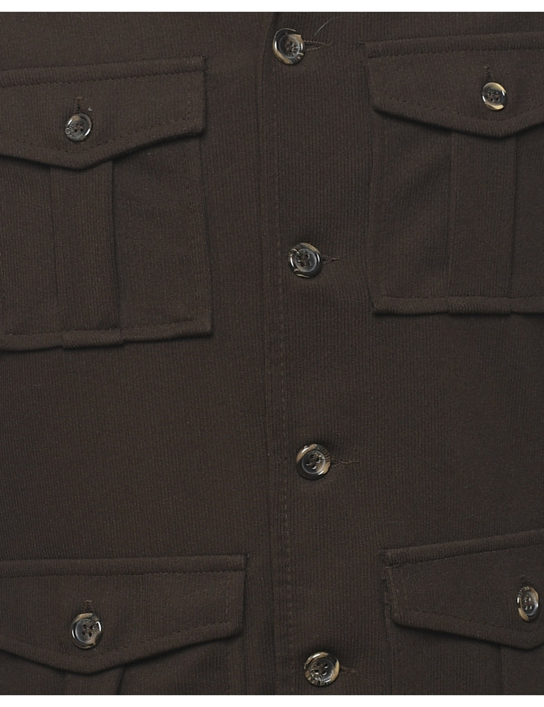 Dark Brown Classic Safari Jacket - M