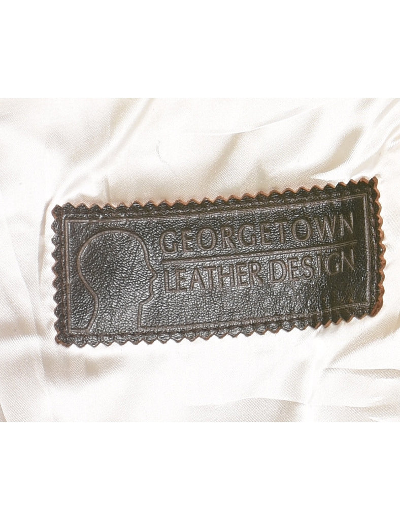 Dark Brown Distressed Vintage Flight Jacket - XXL