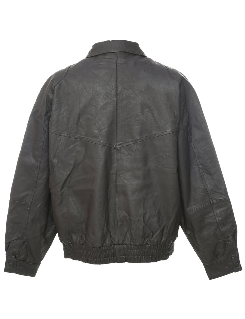 Dark Brown Leather Jacket - XL