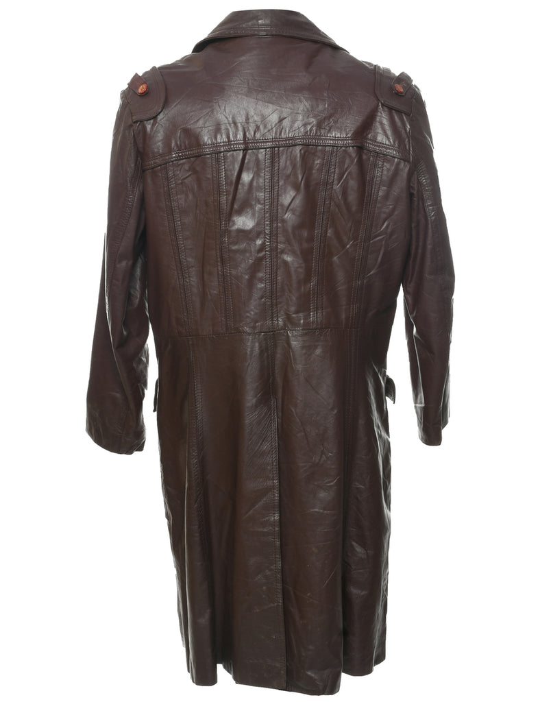 Dark Brown Leather Jacket - L