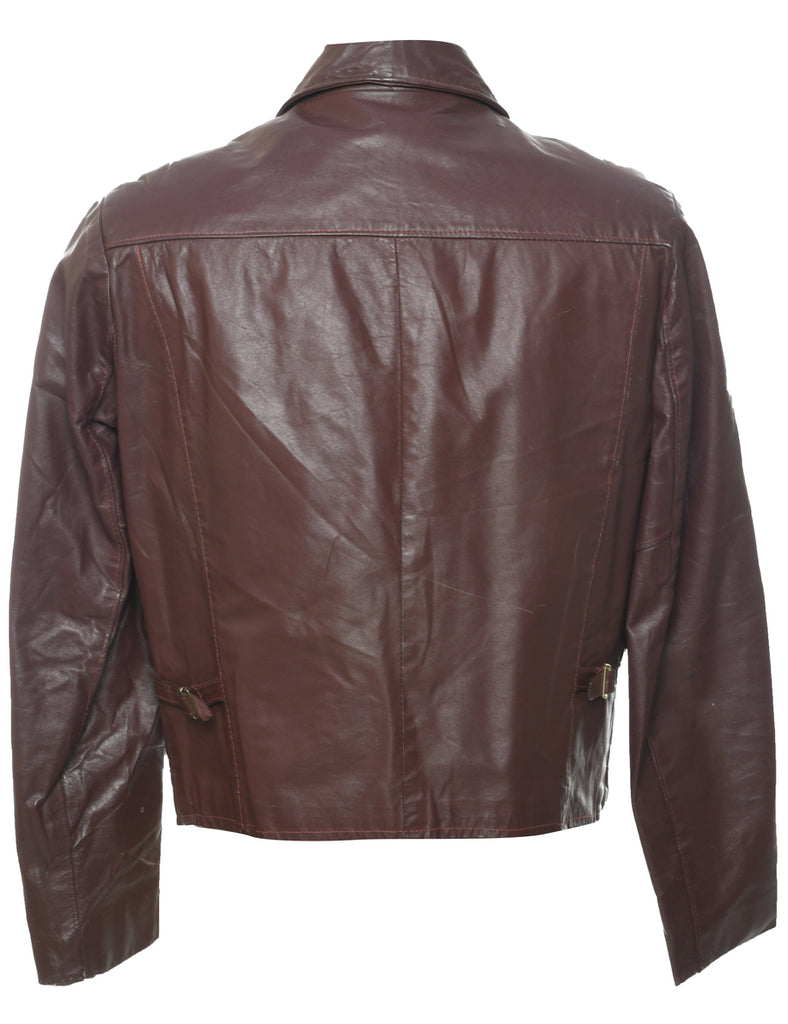 Dark Brown Leather Jacket - L