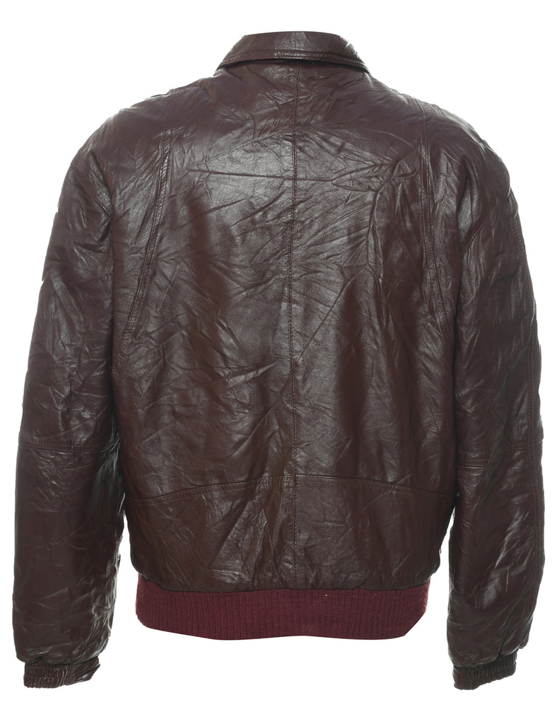 Dark Brown Leather Jacket - XL