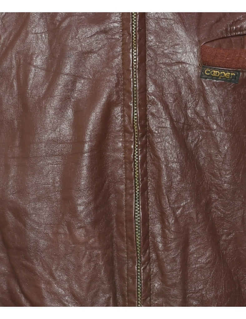 Dark Brown Leather Jacket - M