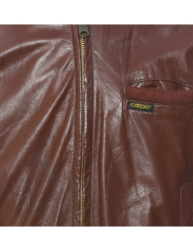 Dark Brown Leather Jacket - M