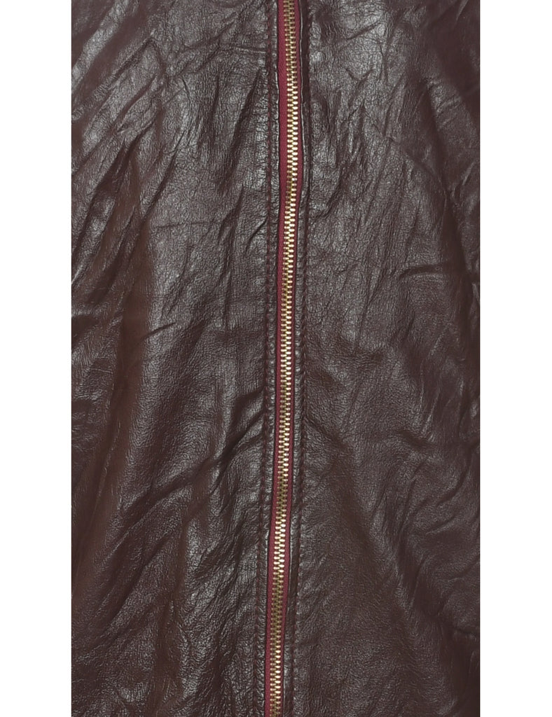 Dark Brown Leather Jacket - XL