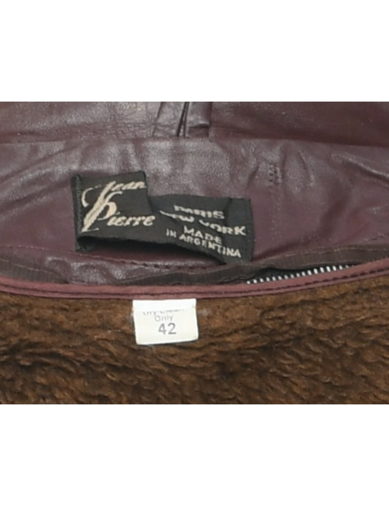 Dark Brown Leather Jacket - L
