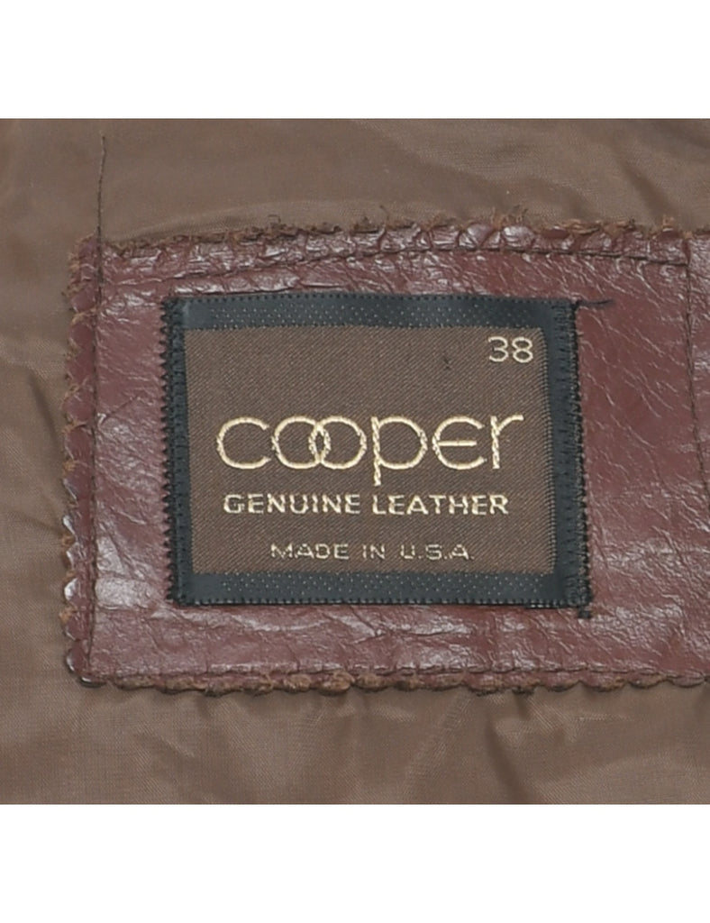 Dark Brown Leather Jacket - M