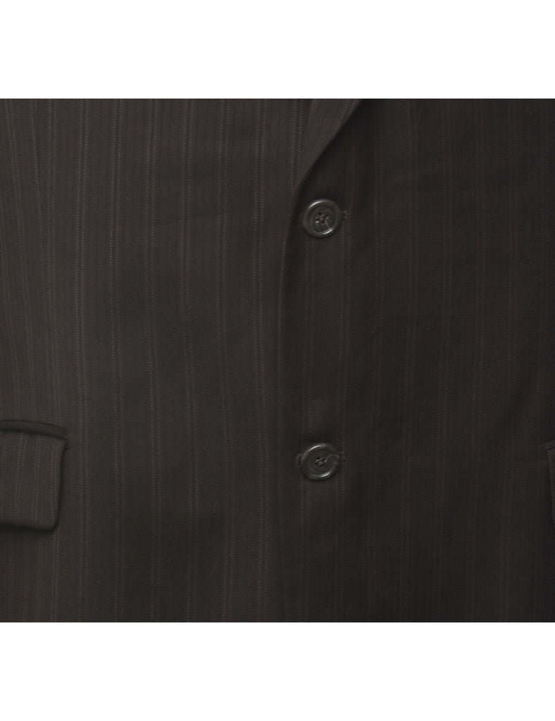 Dark Brown Striped Blazer - L