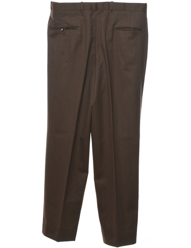 Dark Brown Tapered Trousers - W34 L32