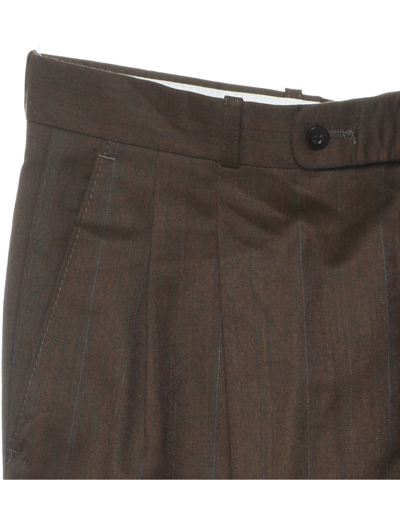 Dark Brown Tapered Trousers - W34 L32