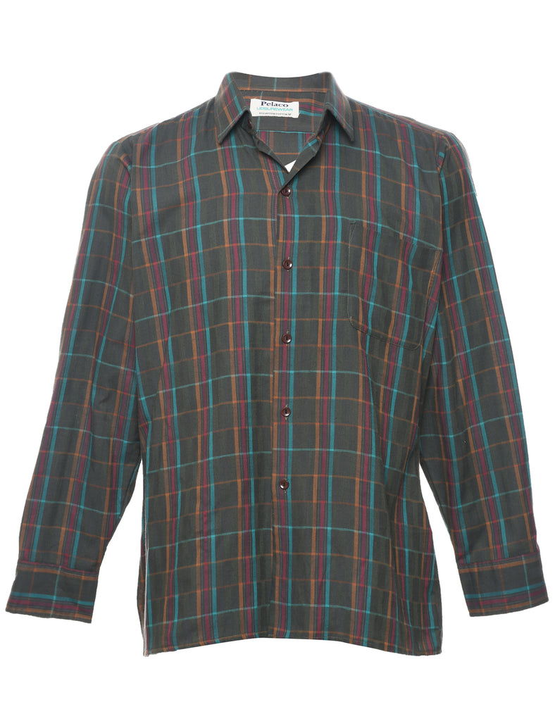 Dark Green Checked Shirt - M