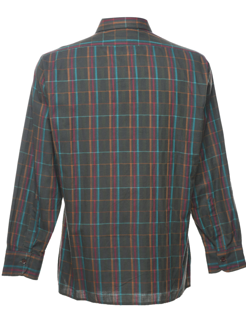 Dark Green Checked Shirt - M