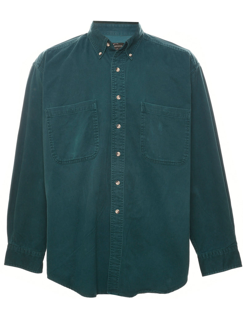 Dark Green Denim Shirt - L