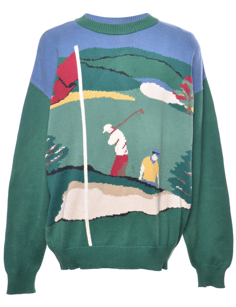 Dark Green Golf Jumper - M
