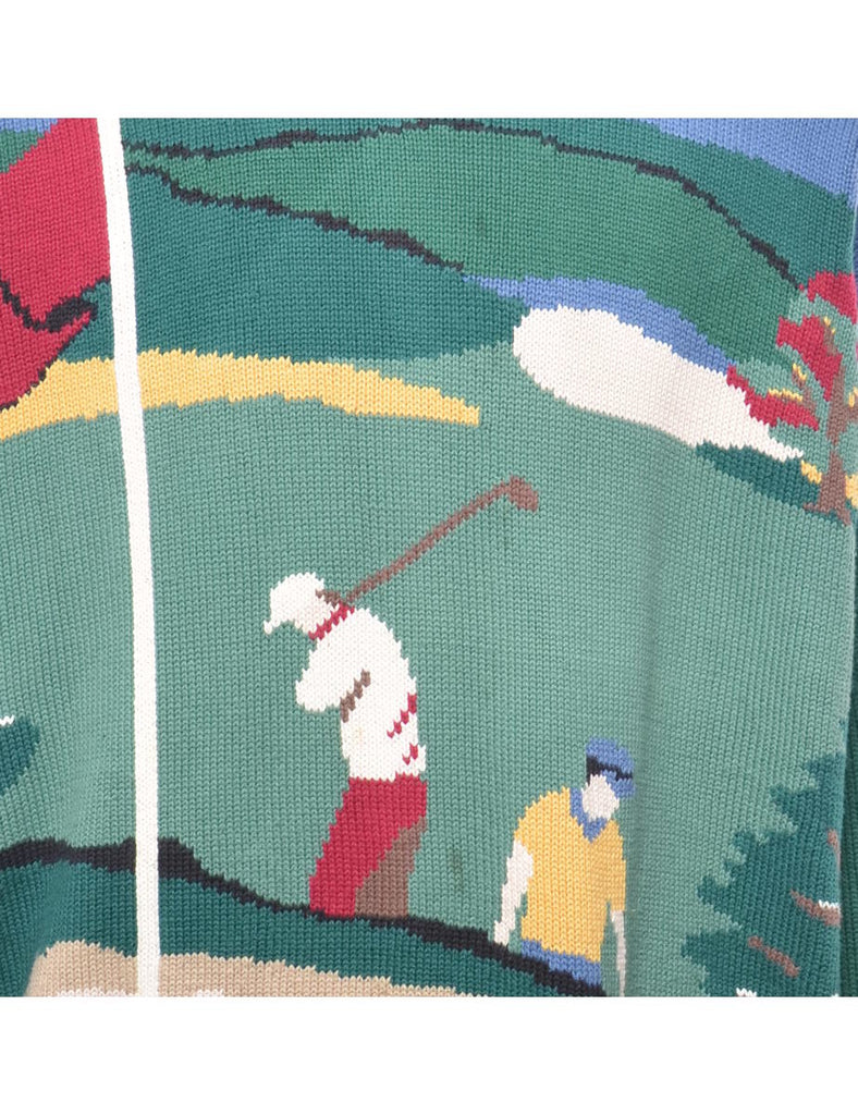 Dark Green Golf Jumper - M