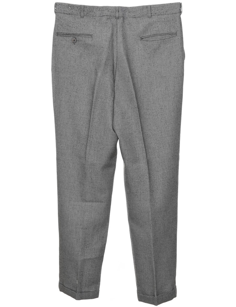 Dark Grey & Black Textured Trousers - W34 L30