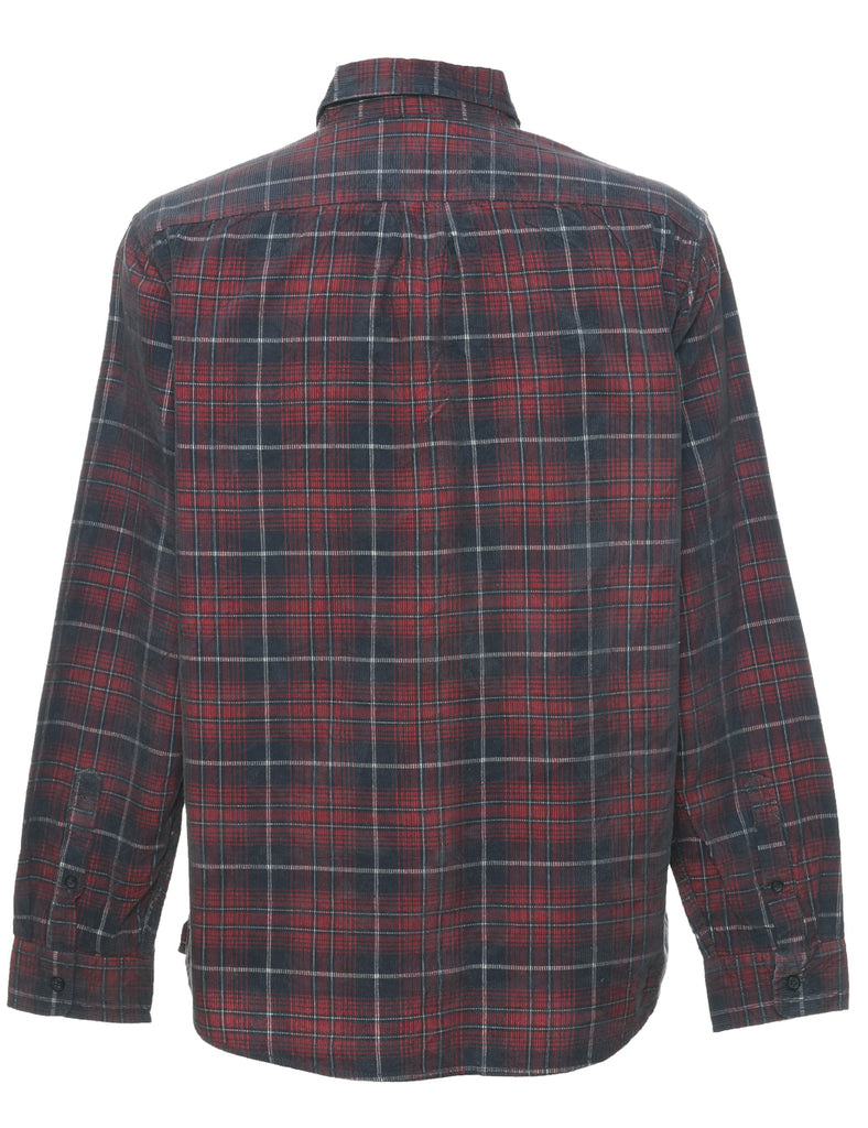 Dark Grey Corduroy Checked Shirt - L
