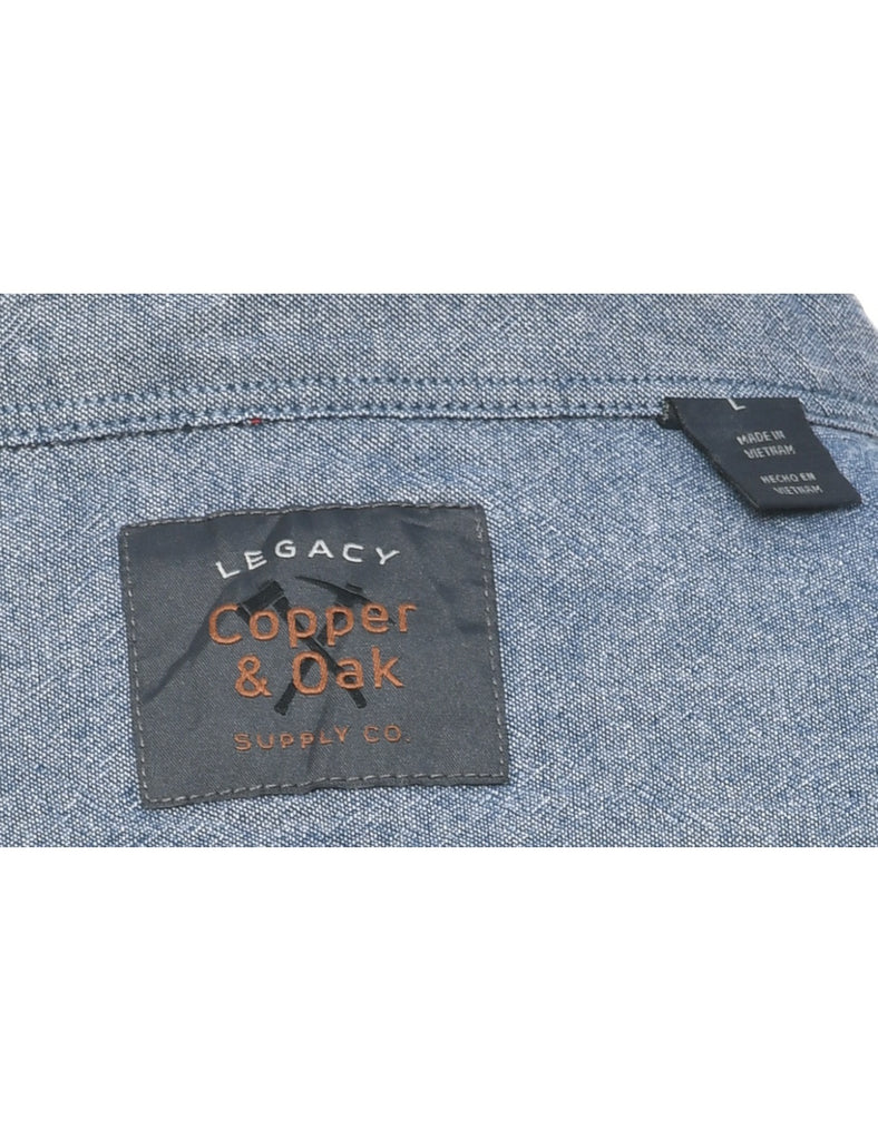 Dark Grey Corduroy Checked Shirt - L