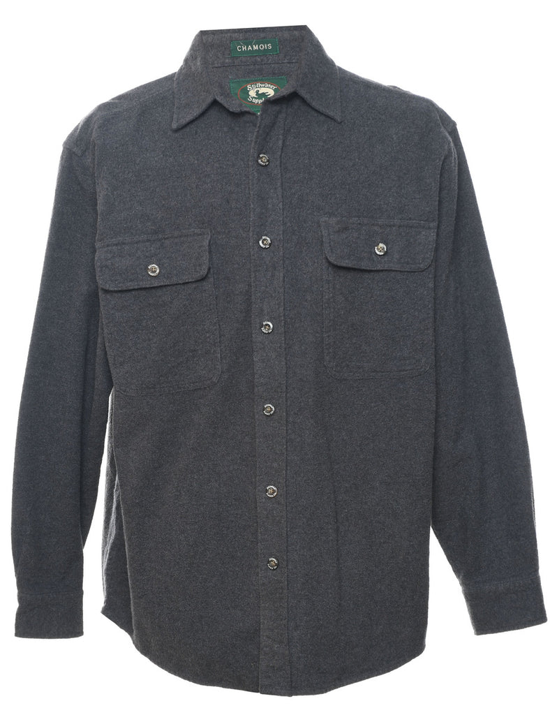 Dark Grey Flannel Shirt - L
