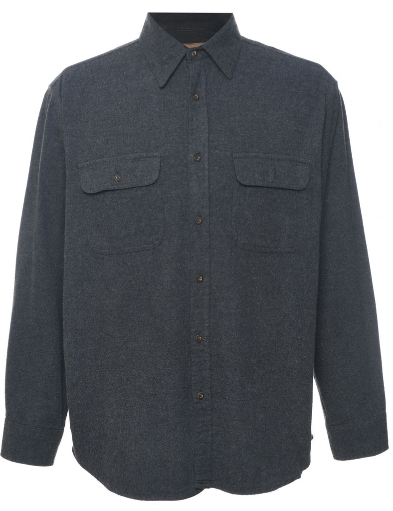 Dark Grey Flannel Shirt - L