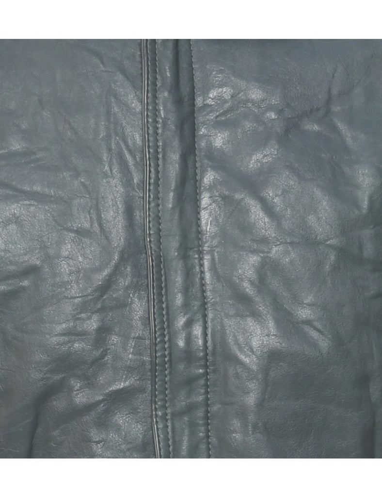 Dark Grey Leather Jacket - M