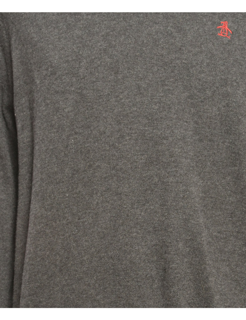 Dark Grey Penguin Jumper - L