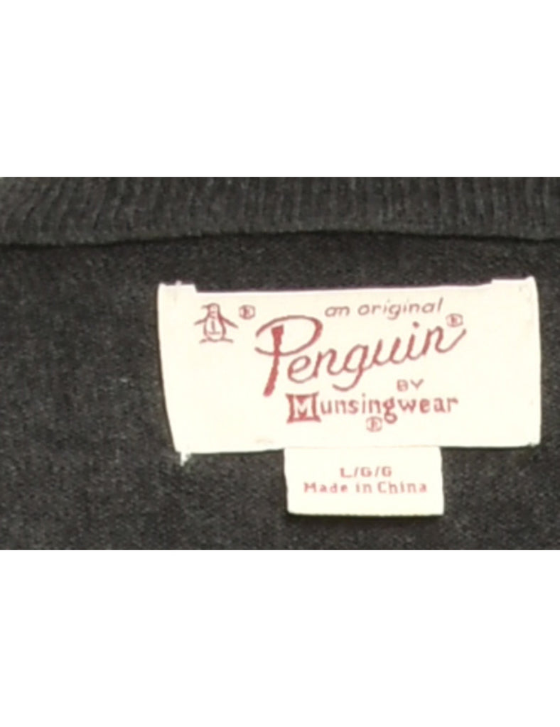 Dark Grey Penguin Jumper - L