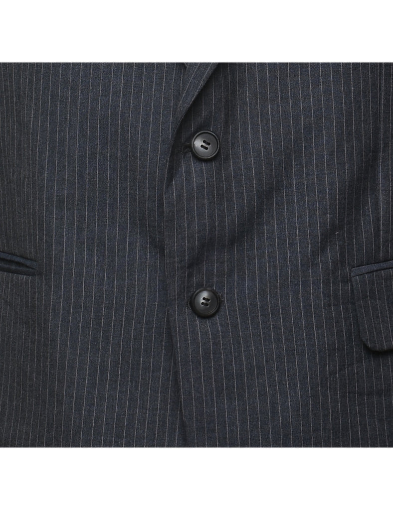 Dark Grey Pinstriped Blazer - L