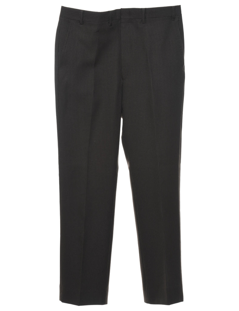Dark Grey Striped Suit Trousers - W35 L32