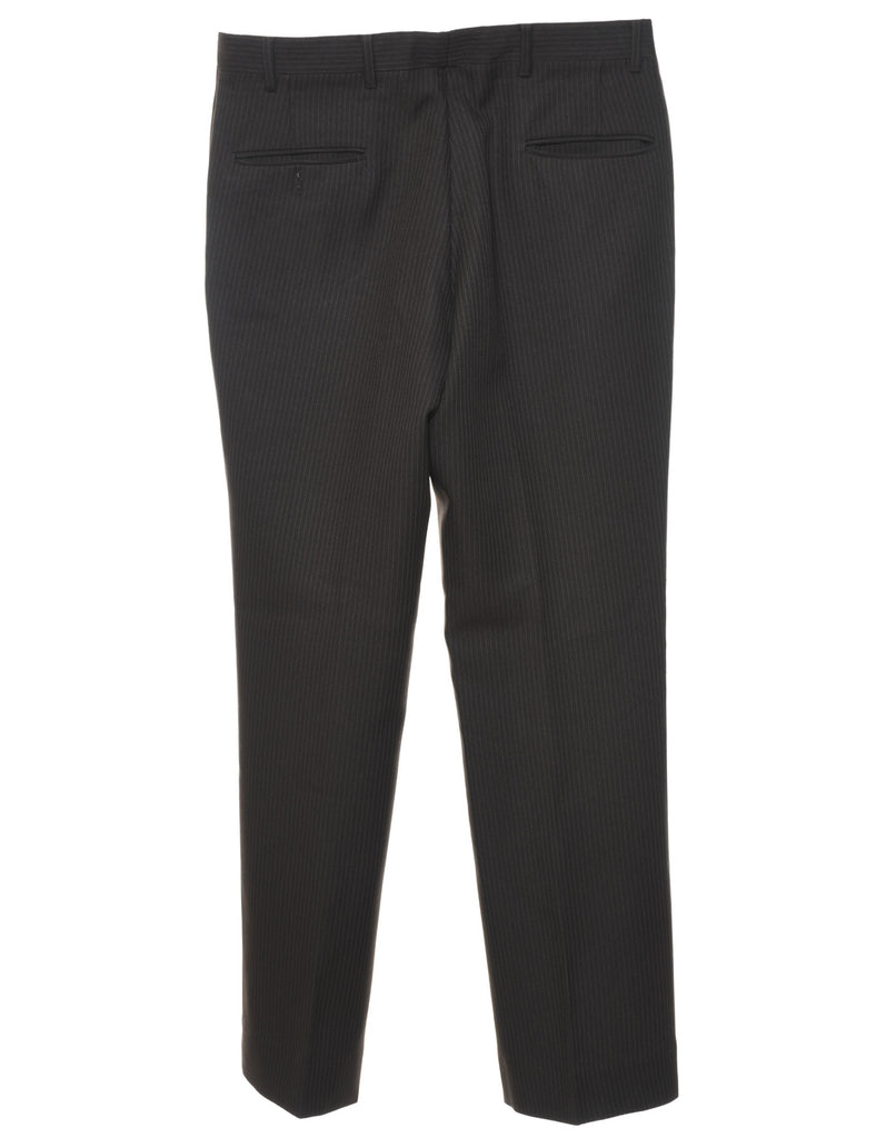 Dark Grey Striped Suit Trousers - W35 L32