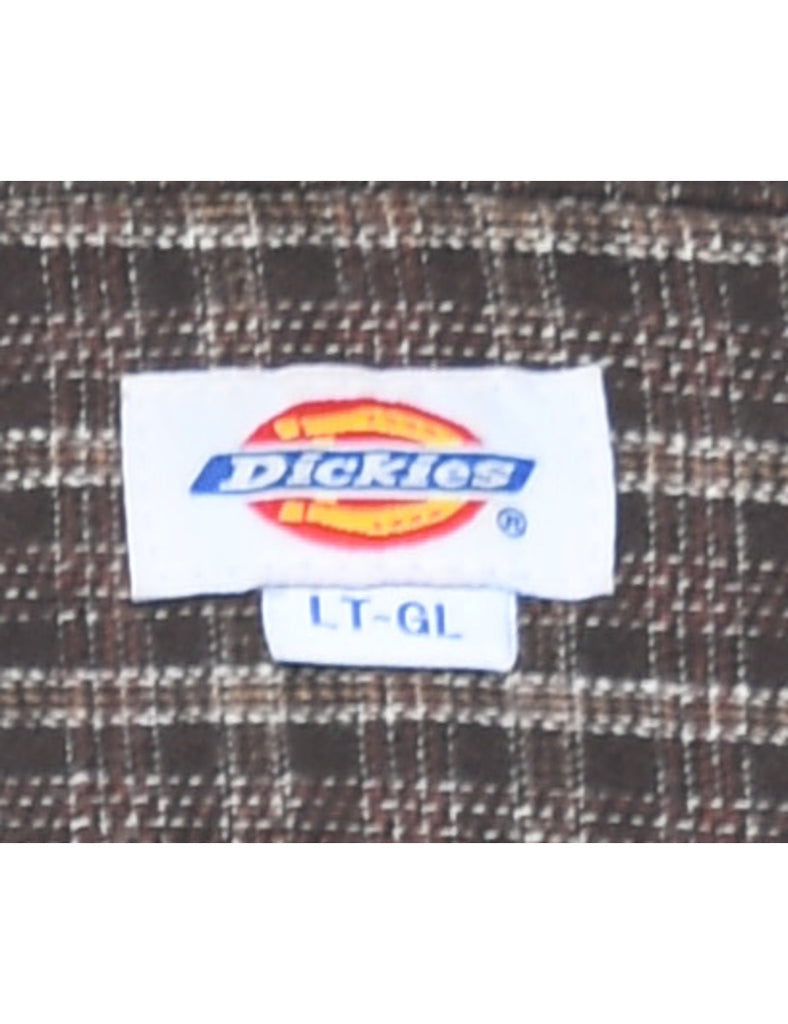 Dickies Checked Grey & White 1990s Shirt  - L