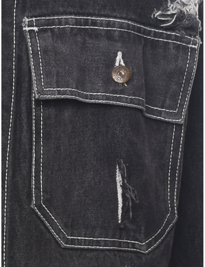 Distressed Denim Jacket - XL